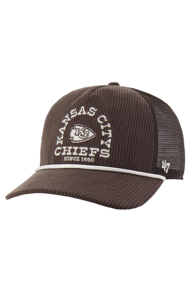 '47 Men's '47 Brown Kansas City Chiefs Ranchurro Hitch Adjustable Trucker Hat, Main, color, Brown
