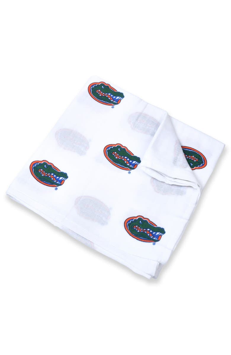 Three Little Anchors Infant Three Little Anchors White Florida Gators 47'' x 47'' Muslin Swaddle Blanket, Main, color, White