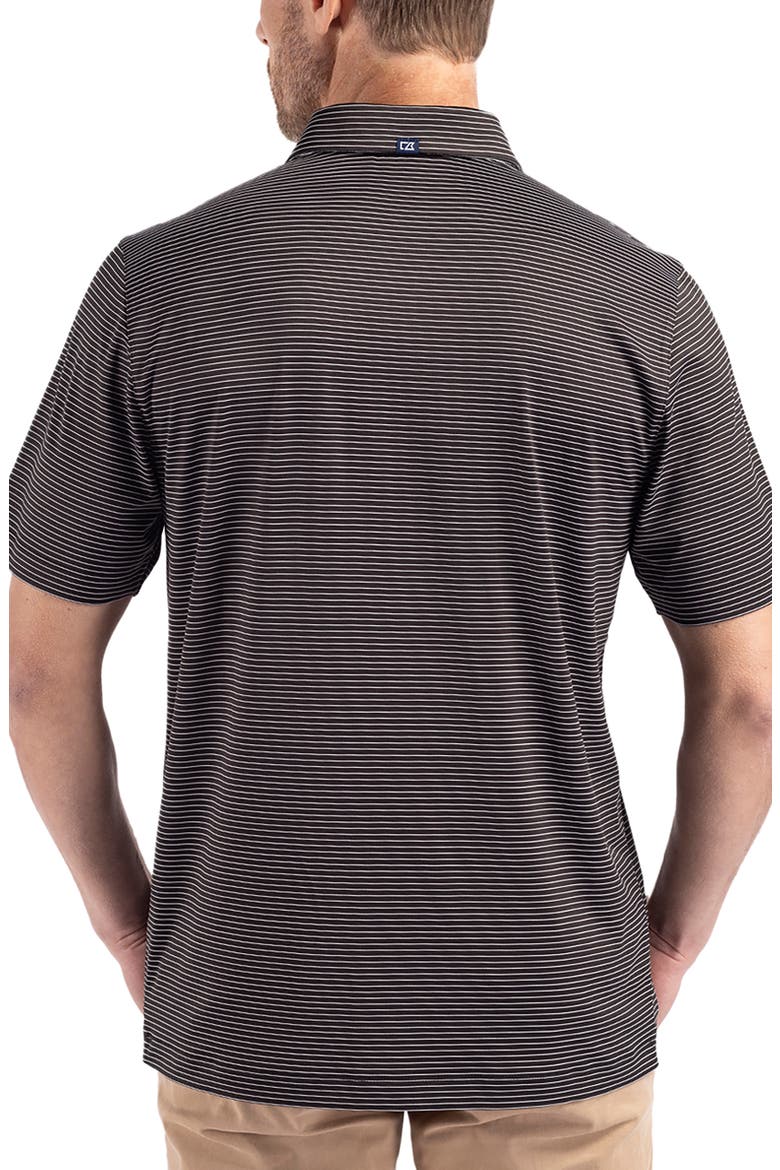 Forge Fine Line Stripe Recycled Blend Polo, Alternate, color, BLACK/WHITE