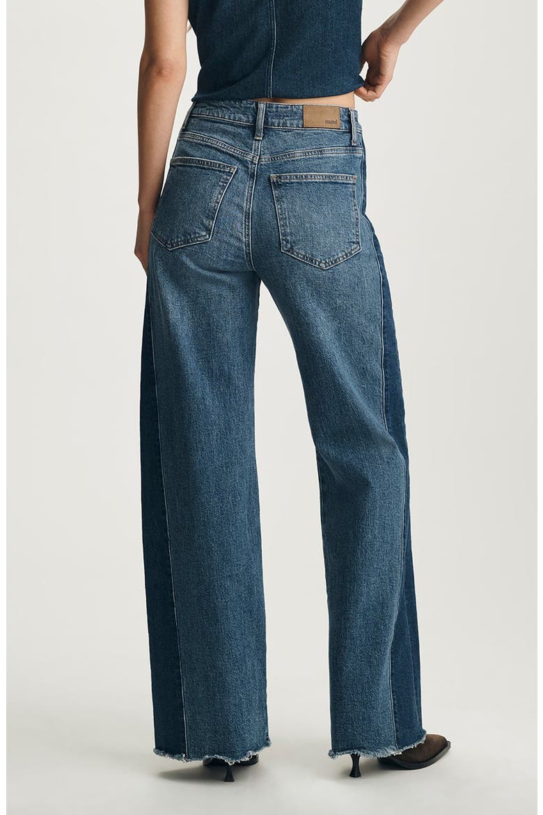 Malibu Colorblock Wide Leg Jeans, Alternate, color, MID DENIM