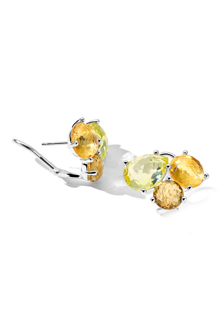 Rock Candy Citrine Cluster Stud Earrings, Alternate, color, SILVER