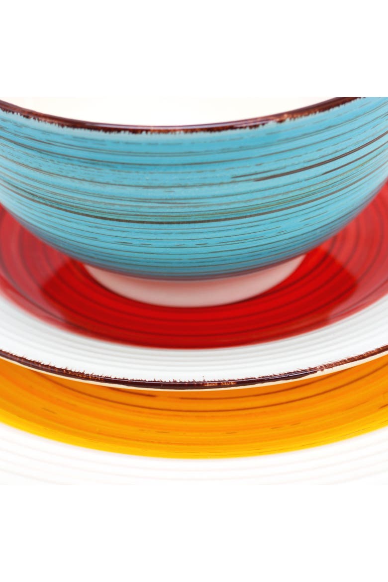 12 piece Mix and Match Ceramic Dinnerware Set, Alternate, color, Assorted