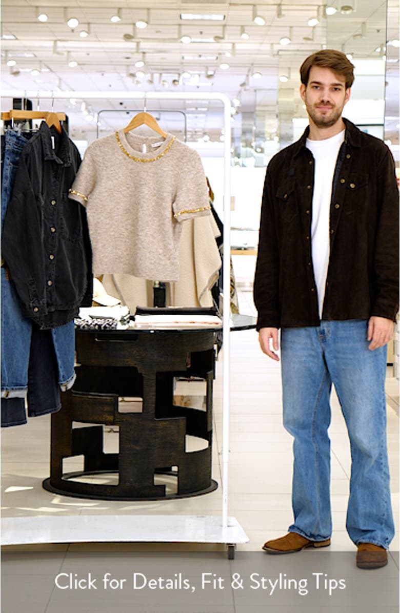 Paillette Trim Short Sleeve Sweater, sales video thumbnail