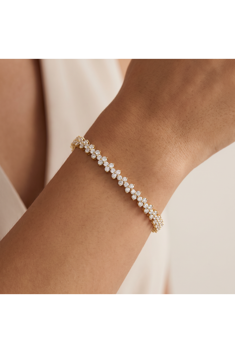 4.25Ct Diamond Olivetta Tennis Bracelet 14k Gold Lab Grown 7", Alternate, color, 14k Yellow Gold