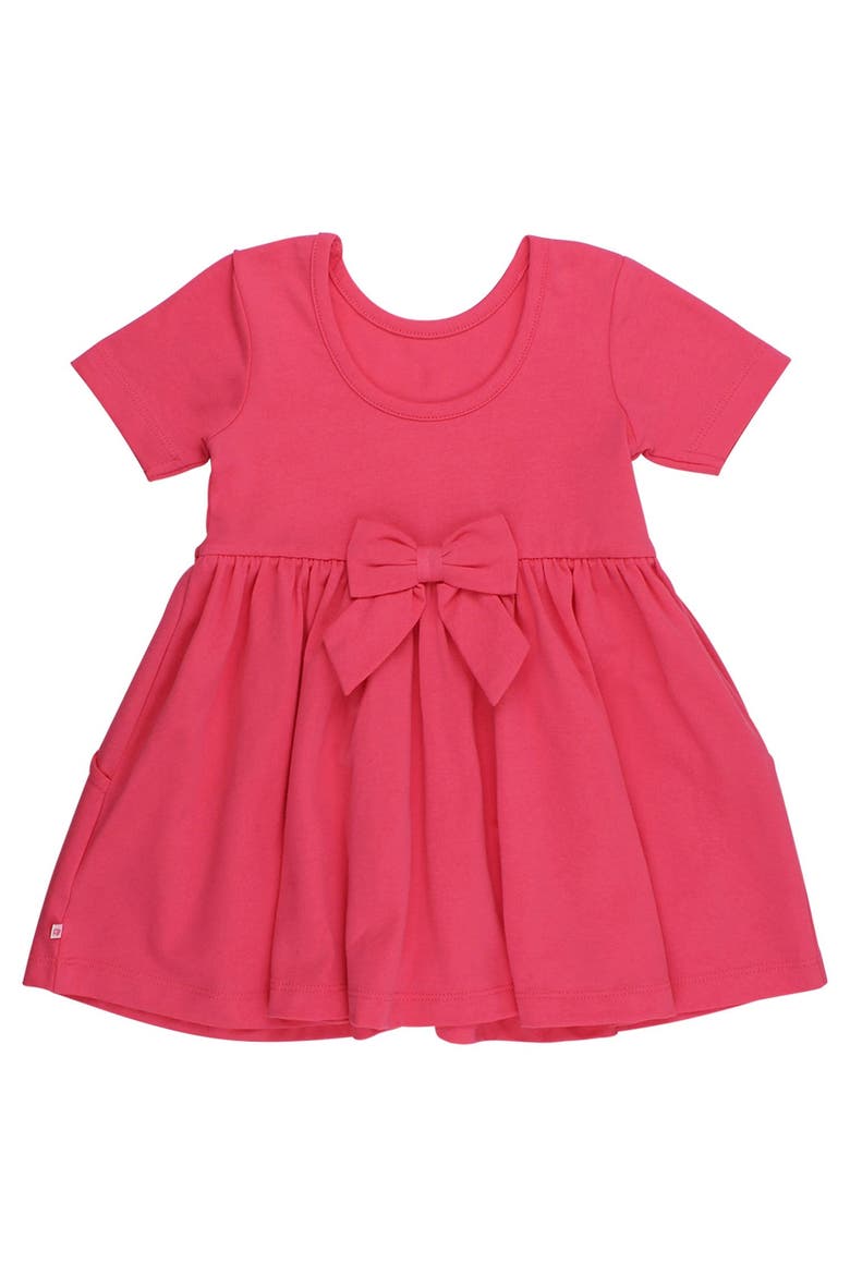 Knit Short Sleeve Twirl Dress, Alternate, color, Hot Pink