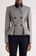 Givenchy Pinched Peplum Wool & Mohair Jacket