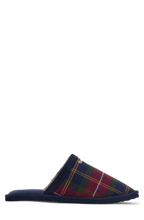 Barbour Everitt Tartan Mule Slipper In Animal Print