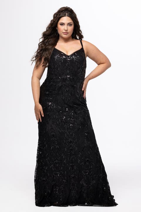 Fitted Stretch Sequin Formal Dress