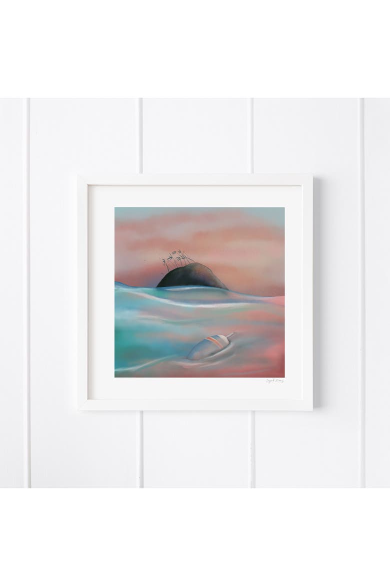 Buoy & Island Framed Museum Quality 12" x 12" Art Print, Main, color, Multicolored