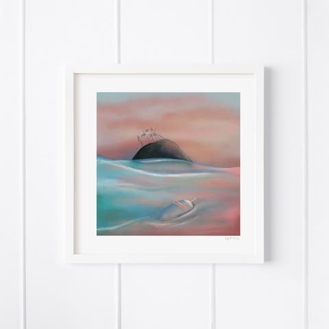 Buoy & Island Framed Museum Quality 12" x 12" Art Print