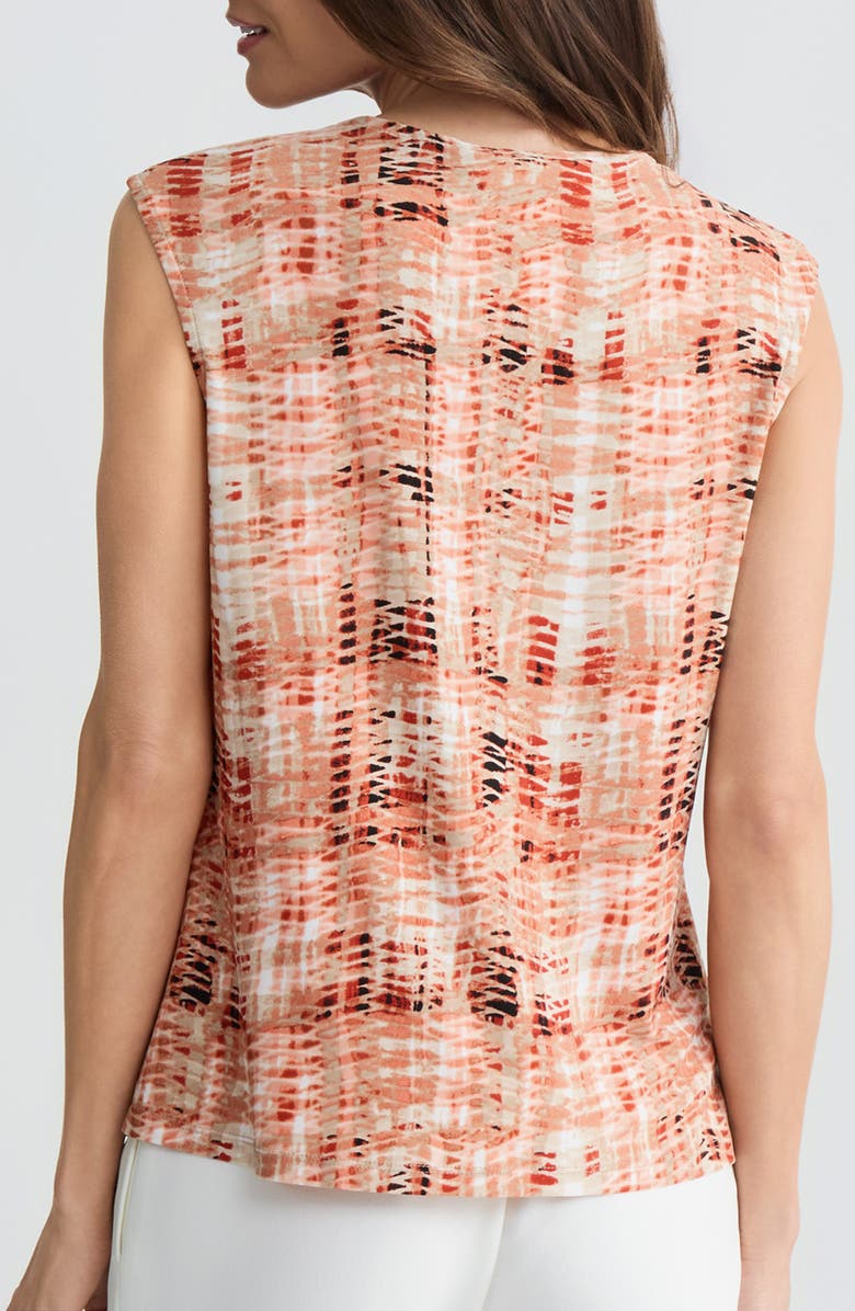 KASPER Print Keyhole Sleeveless Top, Alternate, color, Mandarin Multi