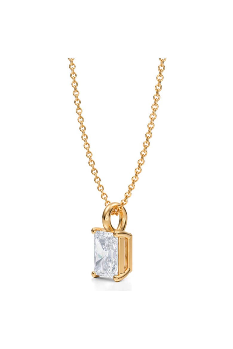 Radiant Solitaire Lab Diamond Pendant Necklace 14K 0.75ct, Alternate, color, Yellow Gold