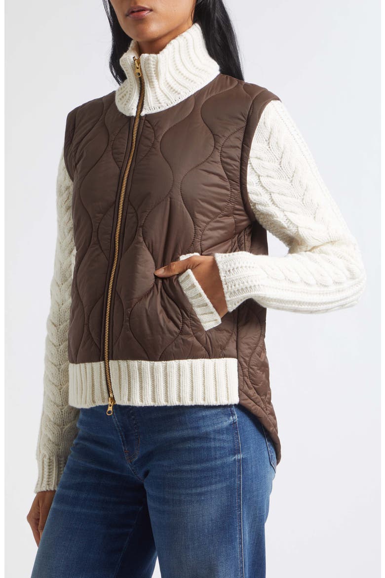 Patra Mixed Media Jacket, Alternate, color, ESPRESSO/ IVORY