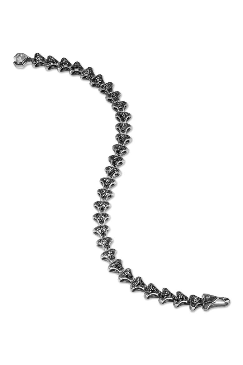 Men's Armory Link Bracelet, Sterling Silver with Black Diamonds, 7.5mm, Alternate, color, SILVER