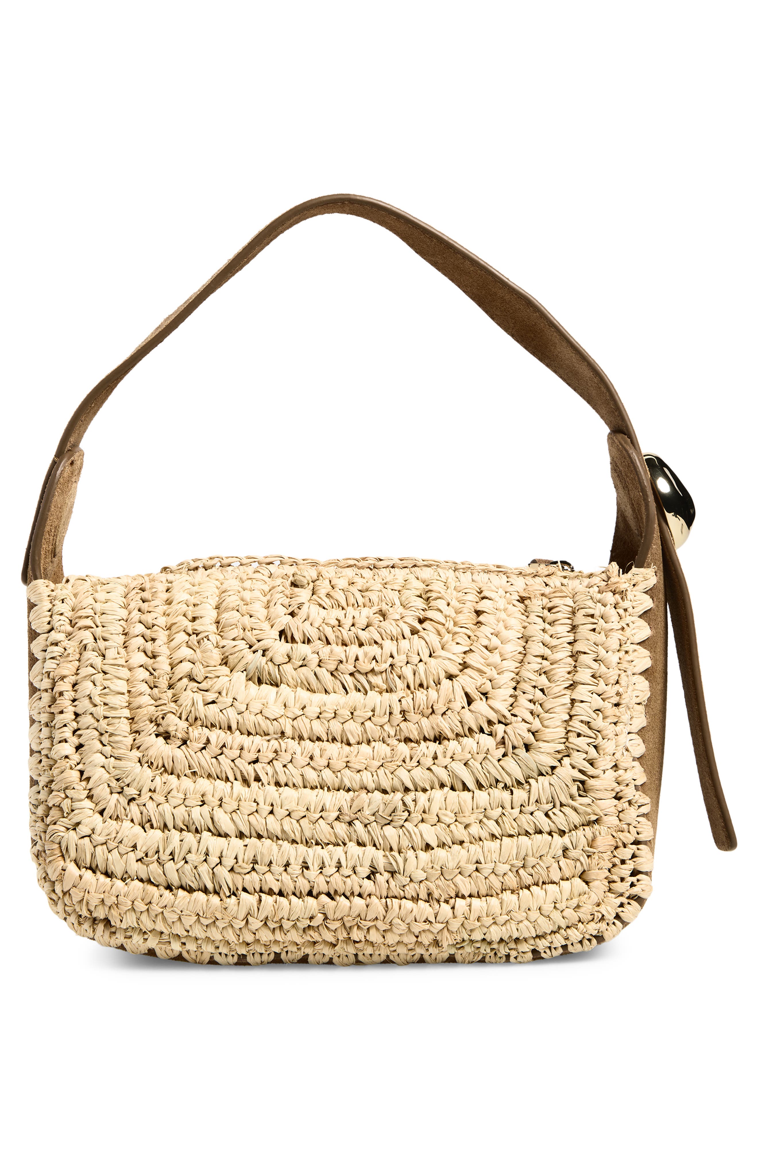 The Sculpted Metal Wristlet Bag, Alternate, color, AGED COGNAC MULTI