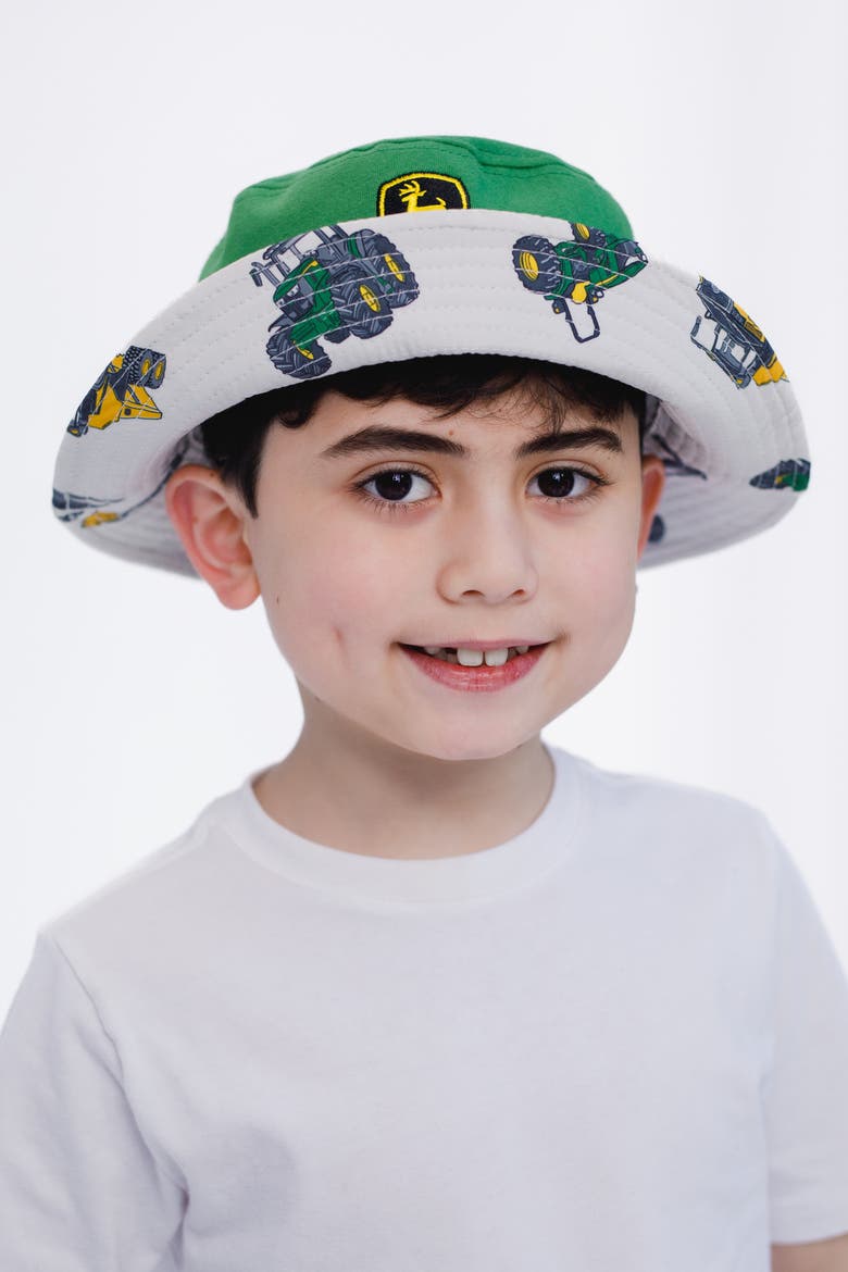 Sun Hat, Alternate, color, Green Tractor Print