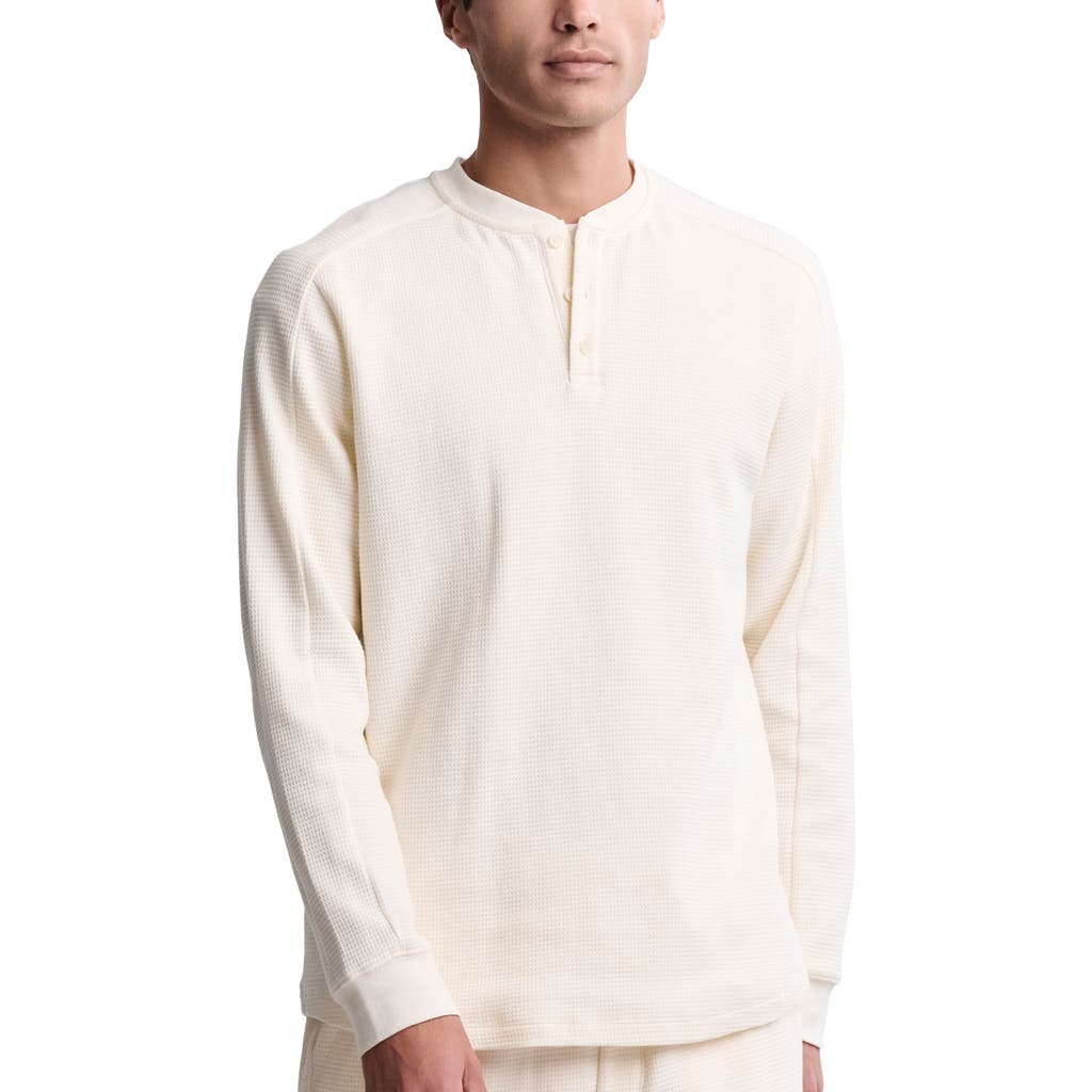 Barefoot Dreams Waffle Knit Thermal Henley In White