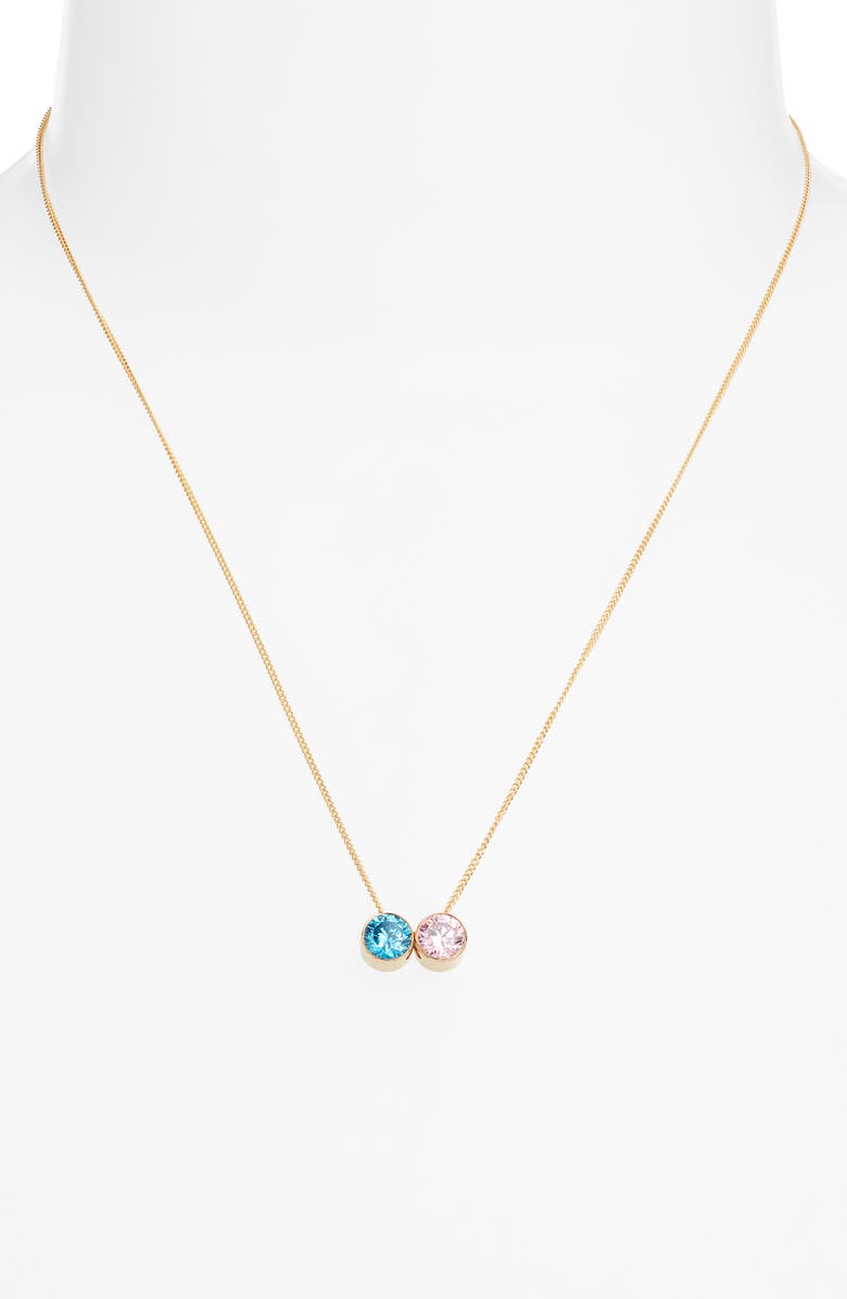 Set & Stones Multibirthstone Pendant Necklace, Alternate, color, Gold / 2 Charms