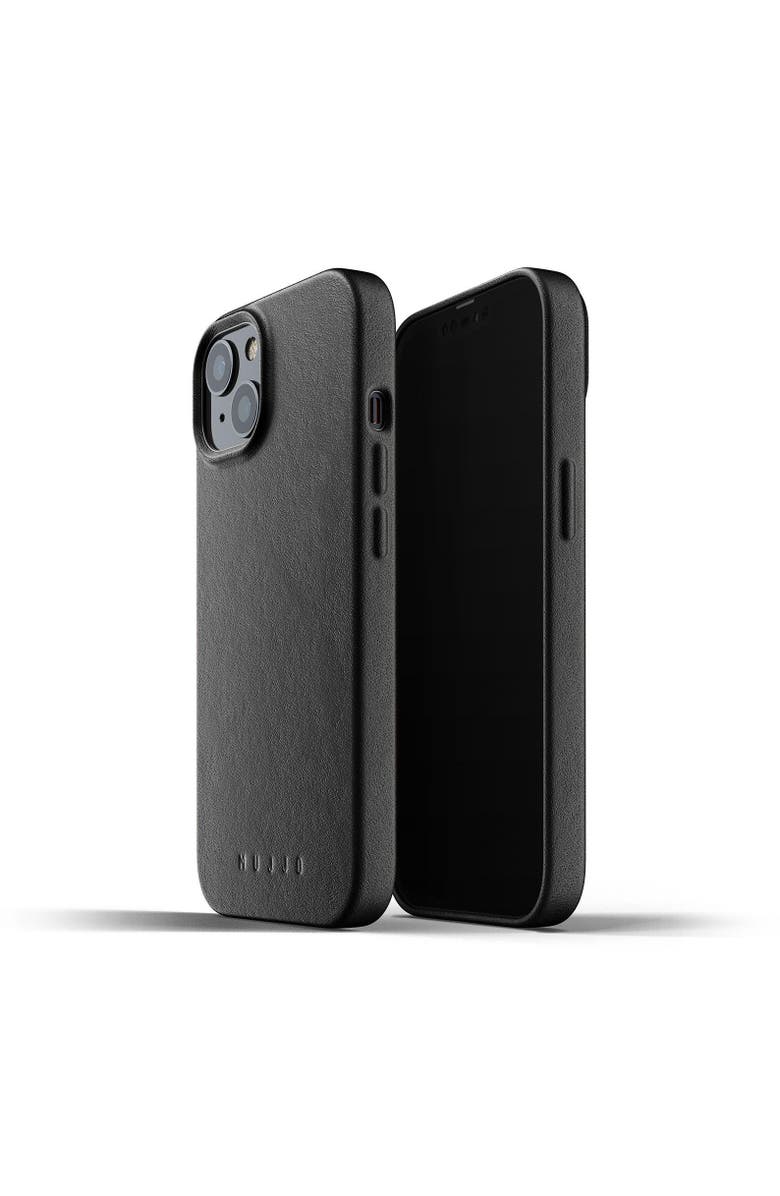 MUJJO Full Leather Case for iPhone 13, Alternate, color, Black