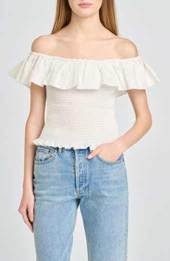 Delilah Shirred Off the Shoulder Top