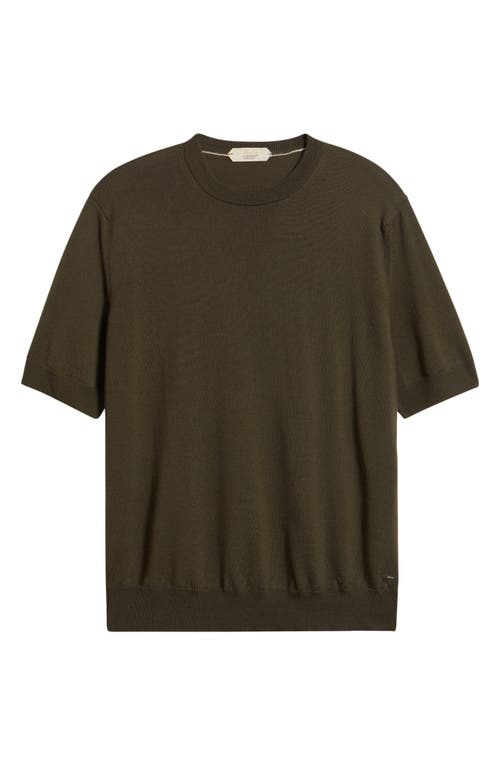 Aurélien Cashwool® Short Sleeve Crewneck Sweater In Green