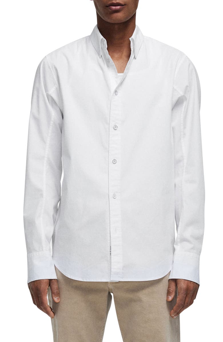 rag & bone Fit One Zac Slim Fit Stretch Button-Up Shirt, Main, color, White