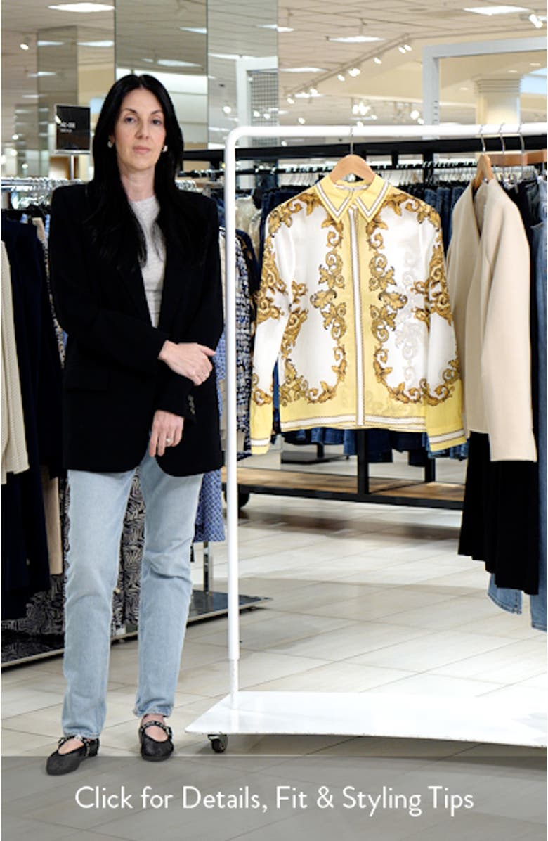 Willa Print Silk Button-Up Shirt, sales video thumbnail