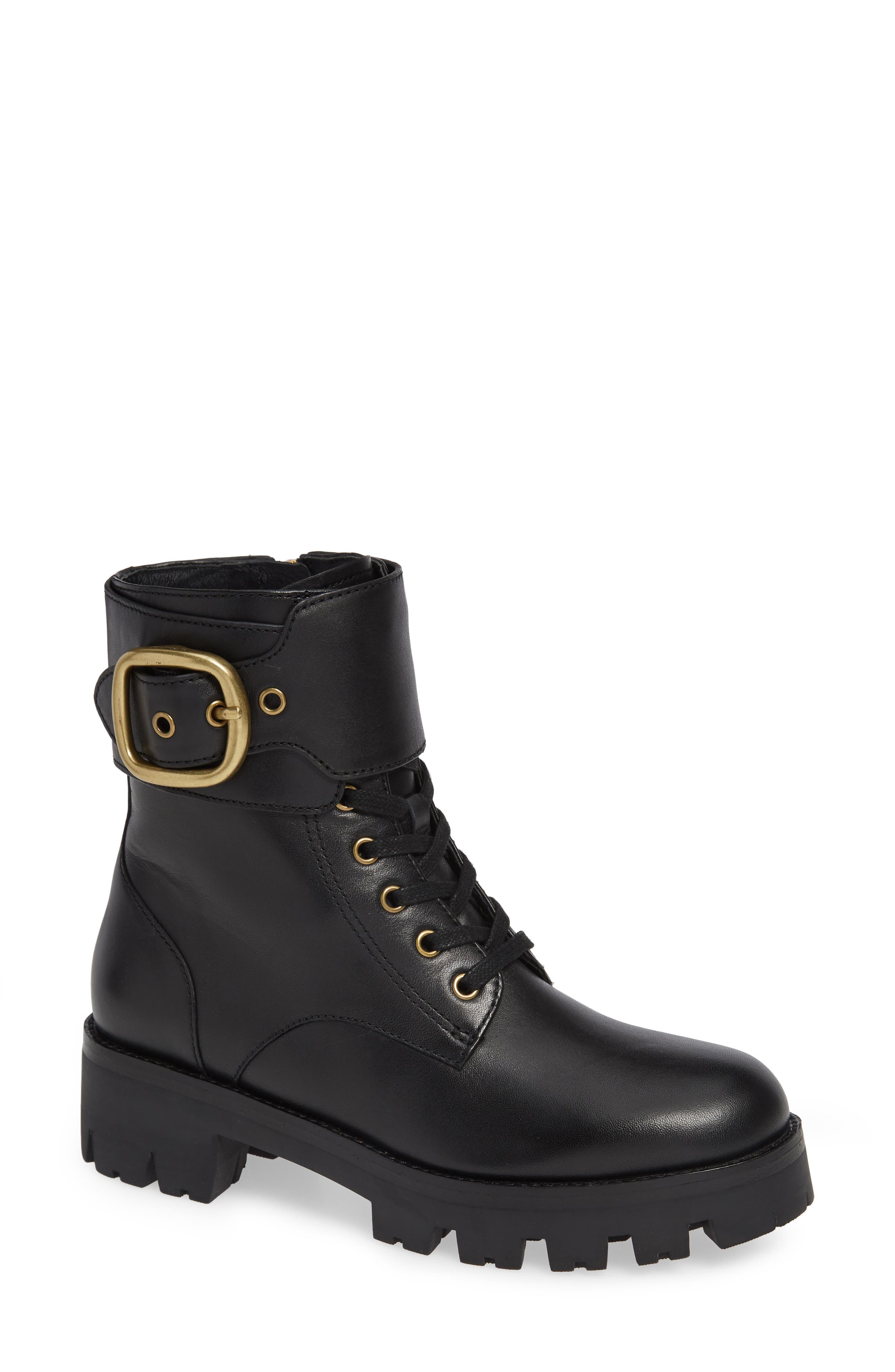 Lucy Platform Bootie, Main, color, BLACK LEATHER