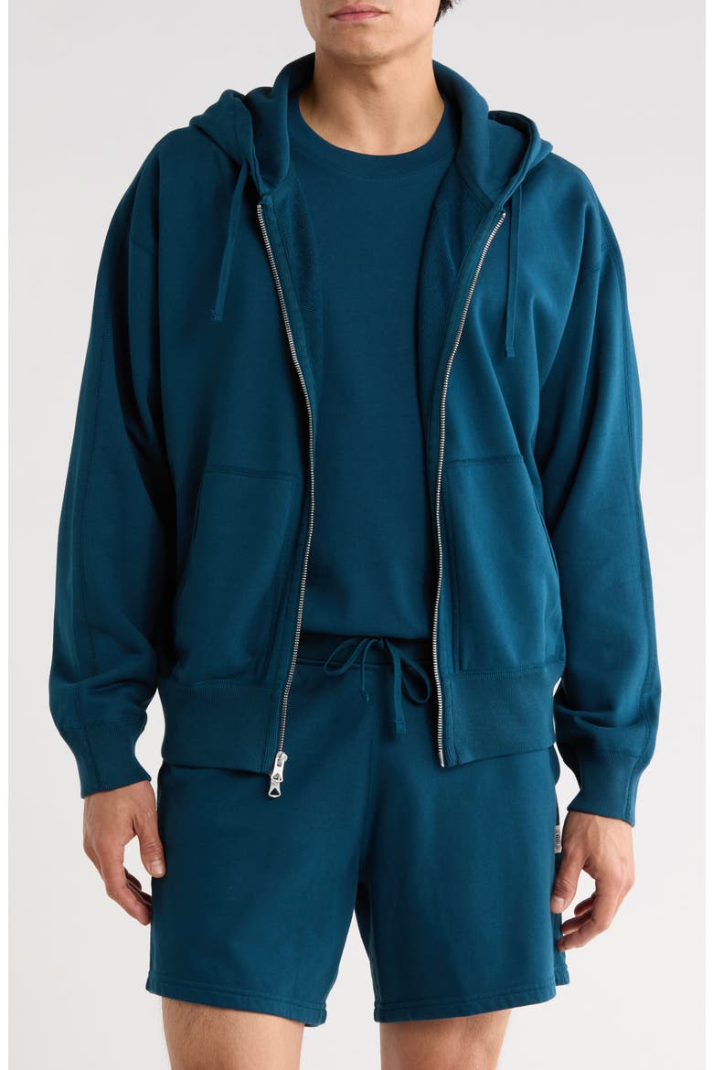 Midweight Terry Relaxed Zip Hoodie, Main, color, ATLANTIC