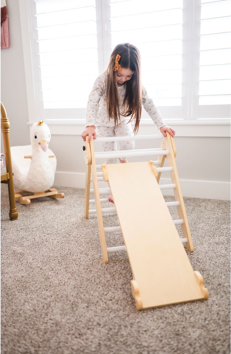 Poppyseed Play Foldable Montessori Climbing Triangle & Ramp, Alternate, color, White