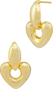 SAVVY CIE JEWELS Heart Doorknocker Drop Earrings