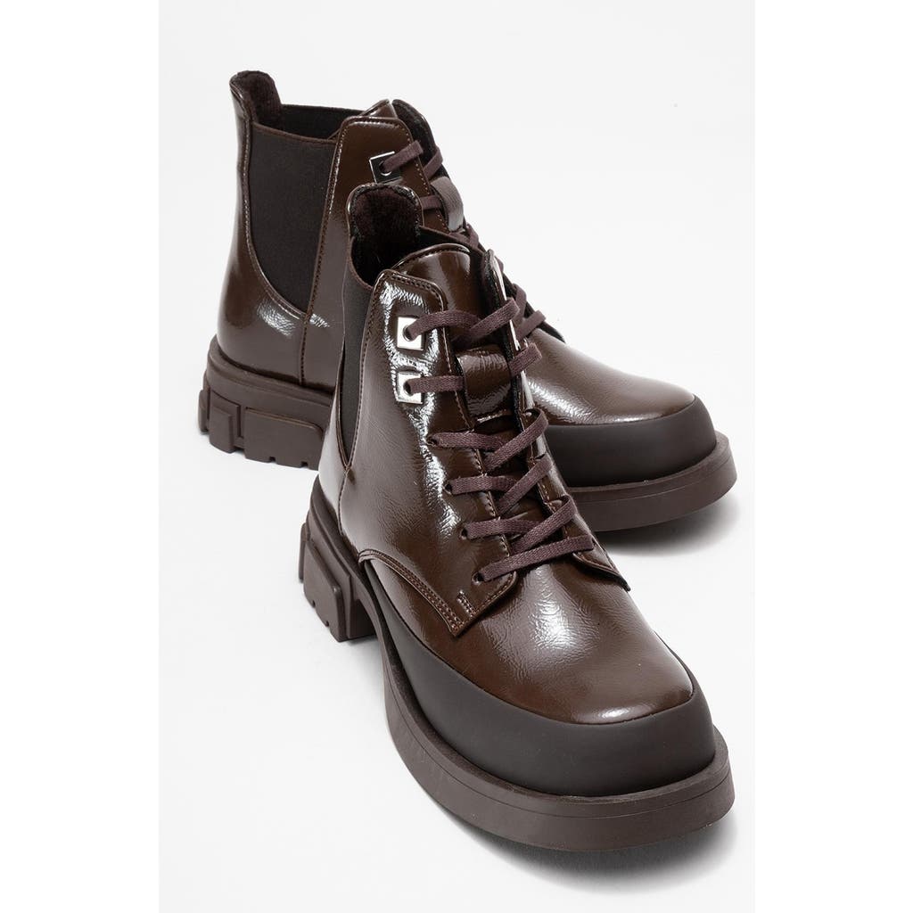 Prologue Shoes Challo Combat Boot In Brown