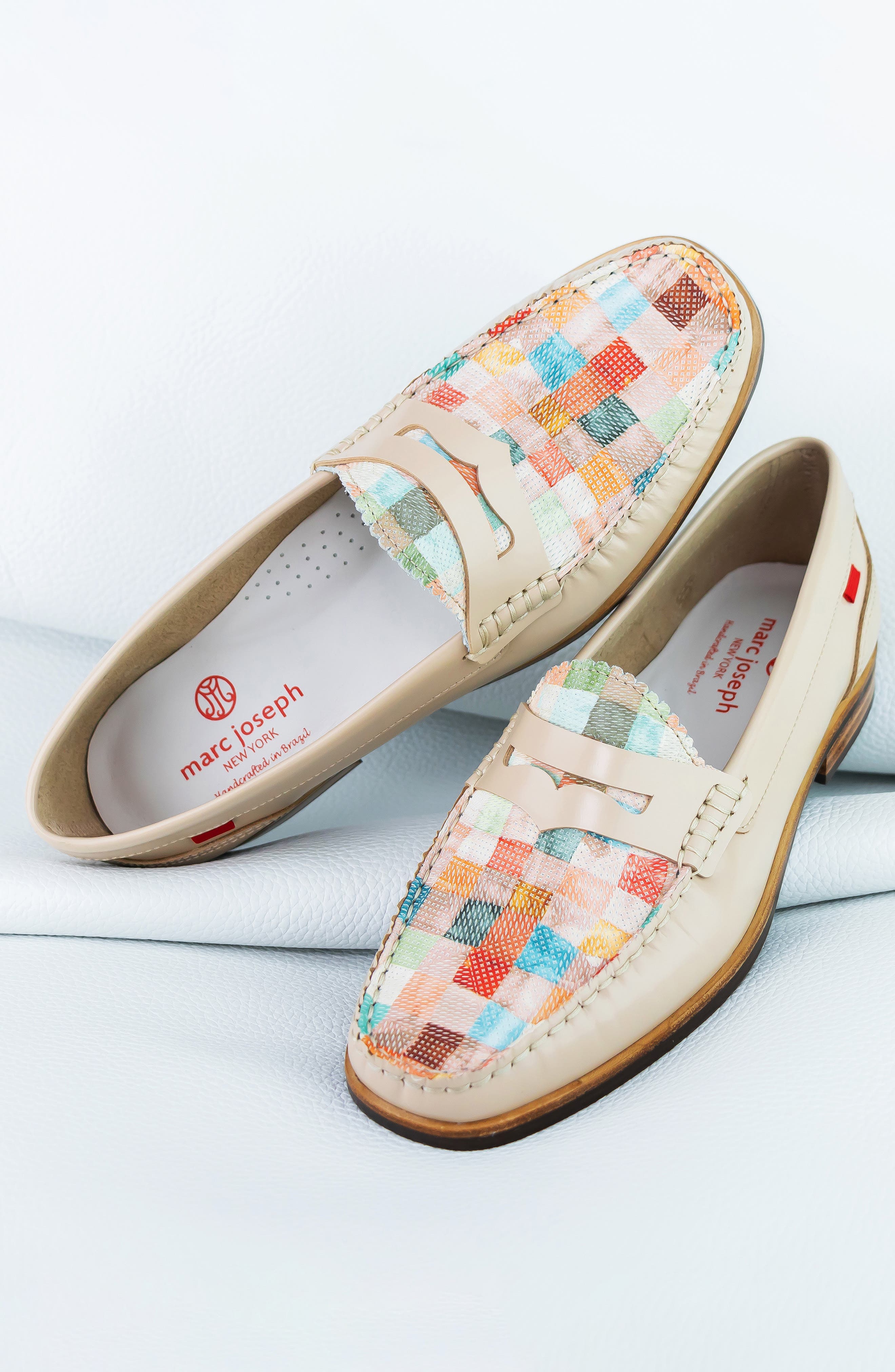 East Village 2.0 Leather Penny Loafer, Alternate, color, BEIGE MOSAIC NAPA