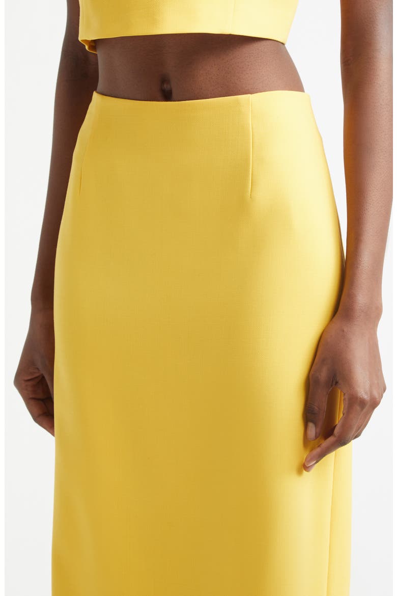 Stretch Virgin Wool Column Skirt, Alternate, color, DAFFODIL