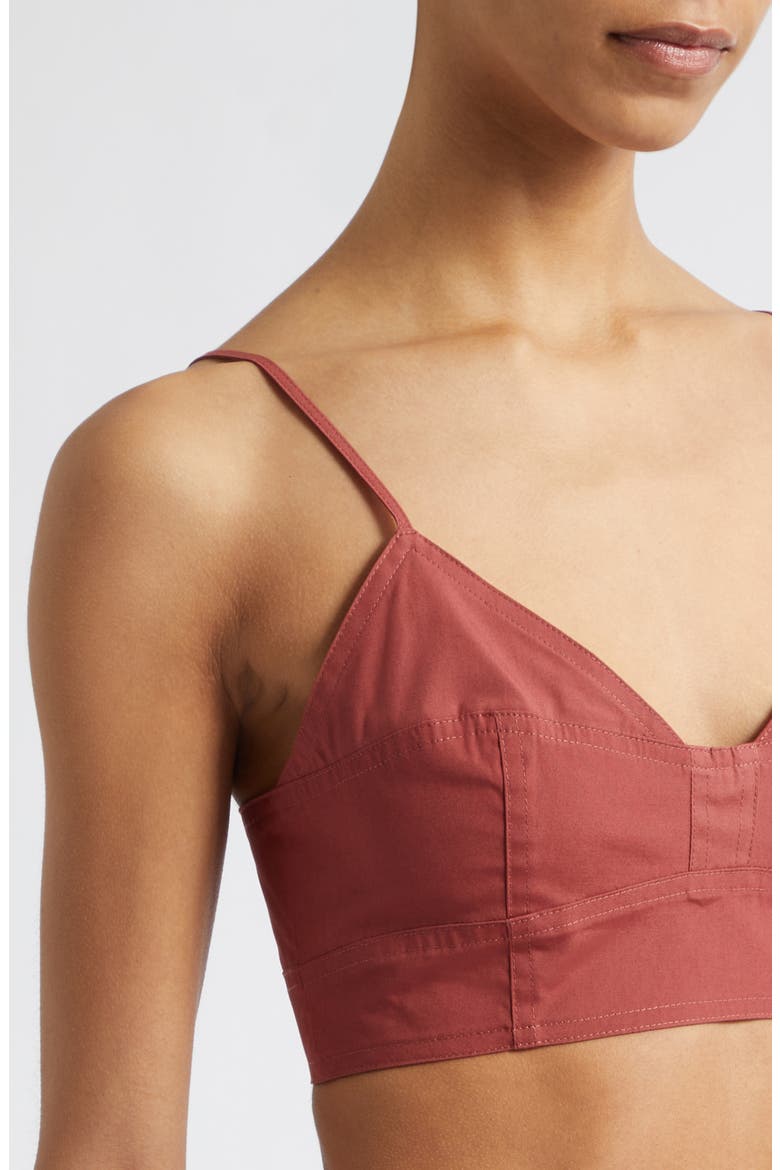 Joan Stretch Cotton Bra Top, Alternate, color, APPLE BUTTER