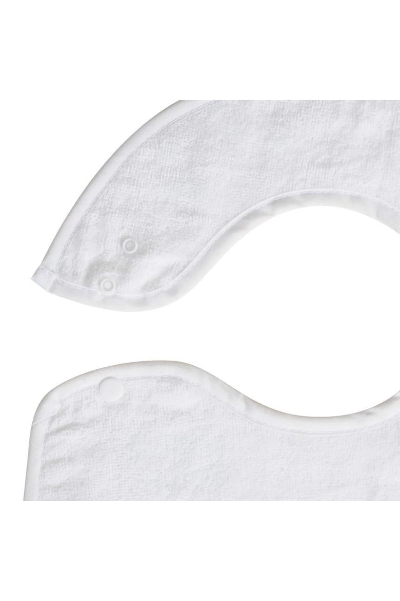 Set of 6 Soft Bibs with Snaps, Alternate, color, White