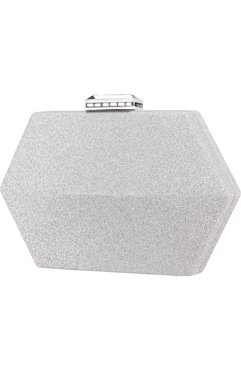 Nina Geometric Minaudiere, Alternate, color, Silver
