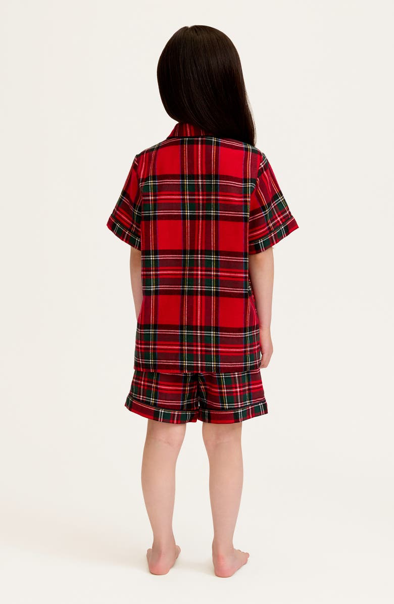 Petite Plume Kids' Tartan Two-Piece Short Pajamas, Alternate, color, Red