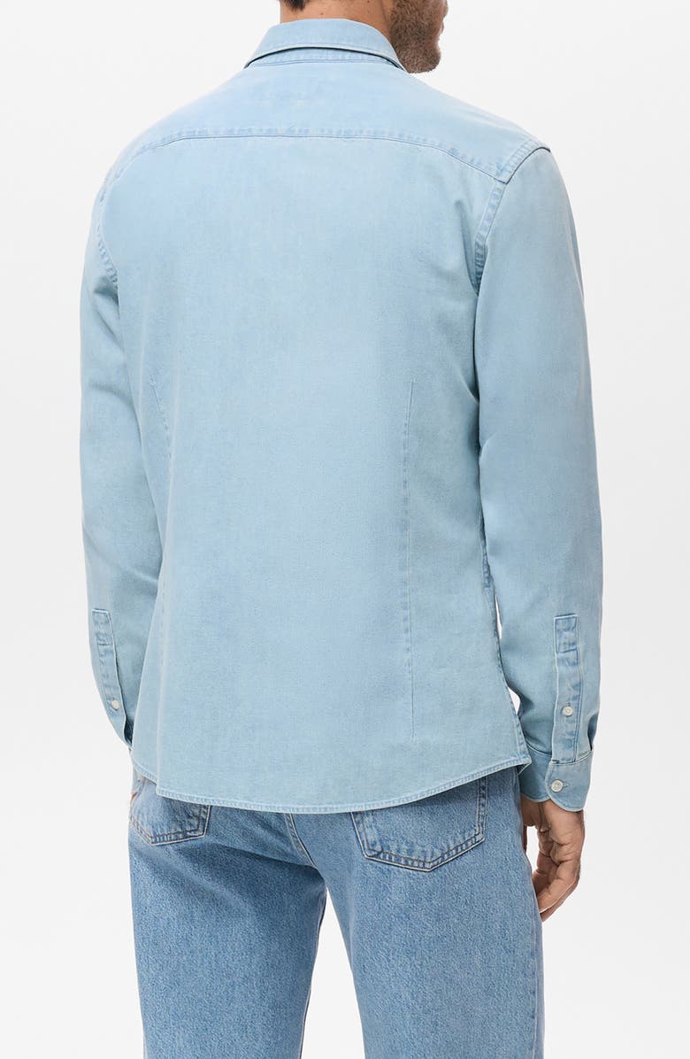 MANGO Denim Button-Up Shirt, Alternate, color, Light Blue