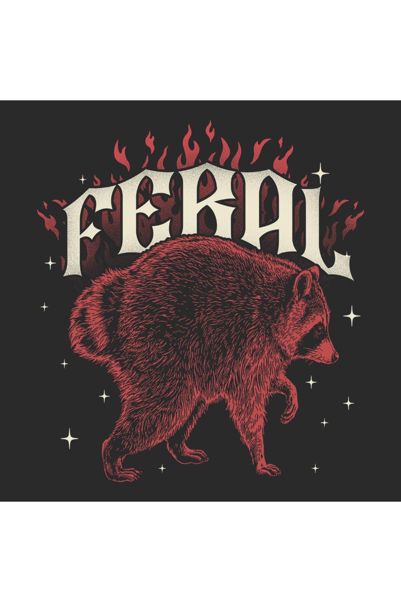 Men's Feral Jimothy the Raccoon Short Sleeve T-Shirt, Alternate, color, Charcoal