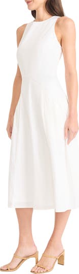Jewel Neck Gathered Dress