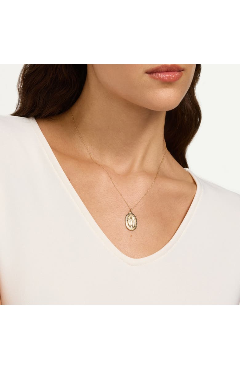 Bliss Diamond 14k Gold St. Mary Medal Pendant  1" Tall 2 Grams, Alternate, color, 