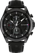 Tommy Hilfiger Jax Multifunction Leather Strap Watch