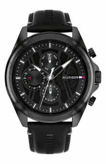 Jax Multifunction Leather Strap Watch