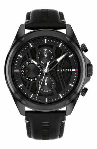 Jax Multifunction Leather Strap Watch