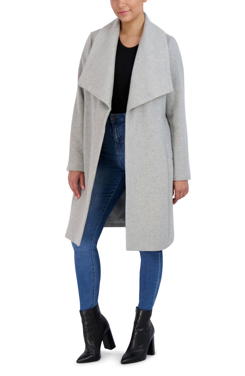 cole haan signature tie waist wool blend wrap coat
