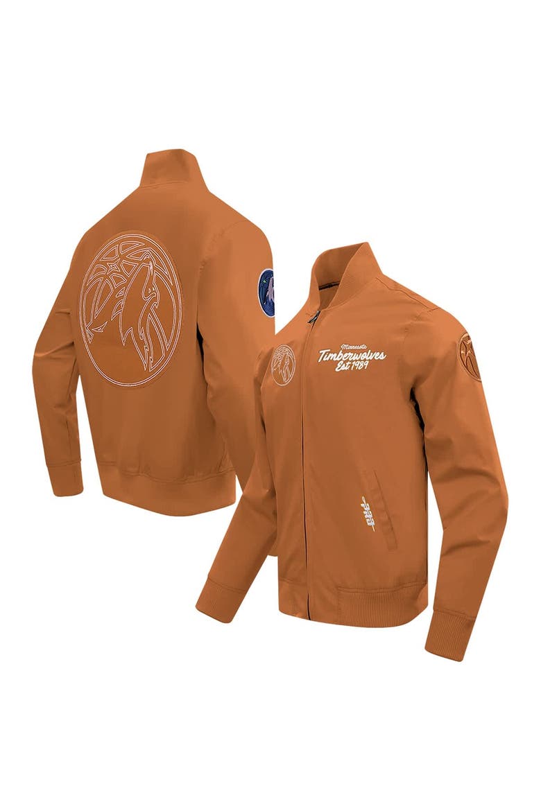 Men's Pro Standard Brown Minnesota Timberwolves Paint The City Full-Zip Jacket, Alternate, color, Brown