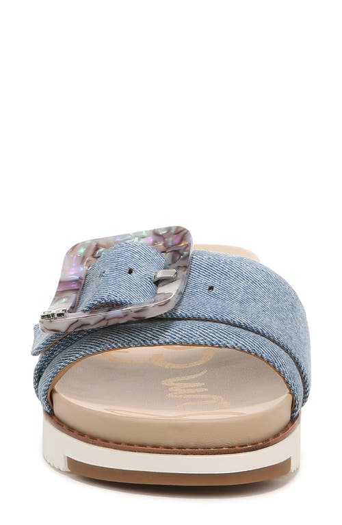 Sam Edelman Ariane Platform Slide Sandal In Royal Sky Blue