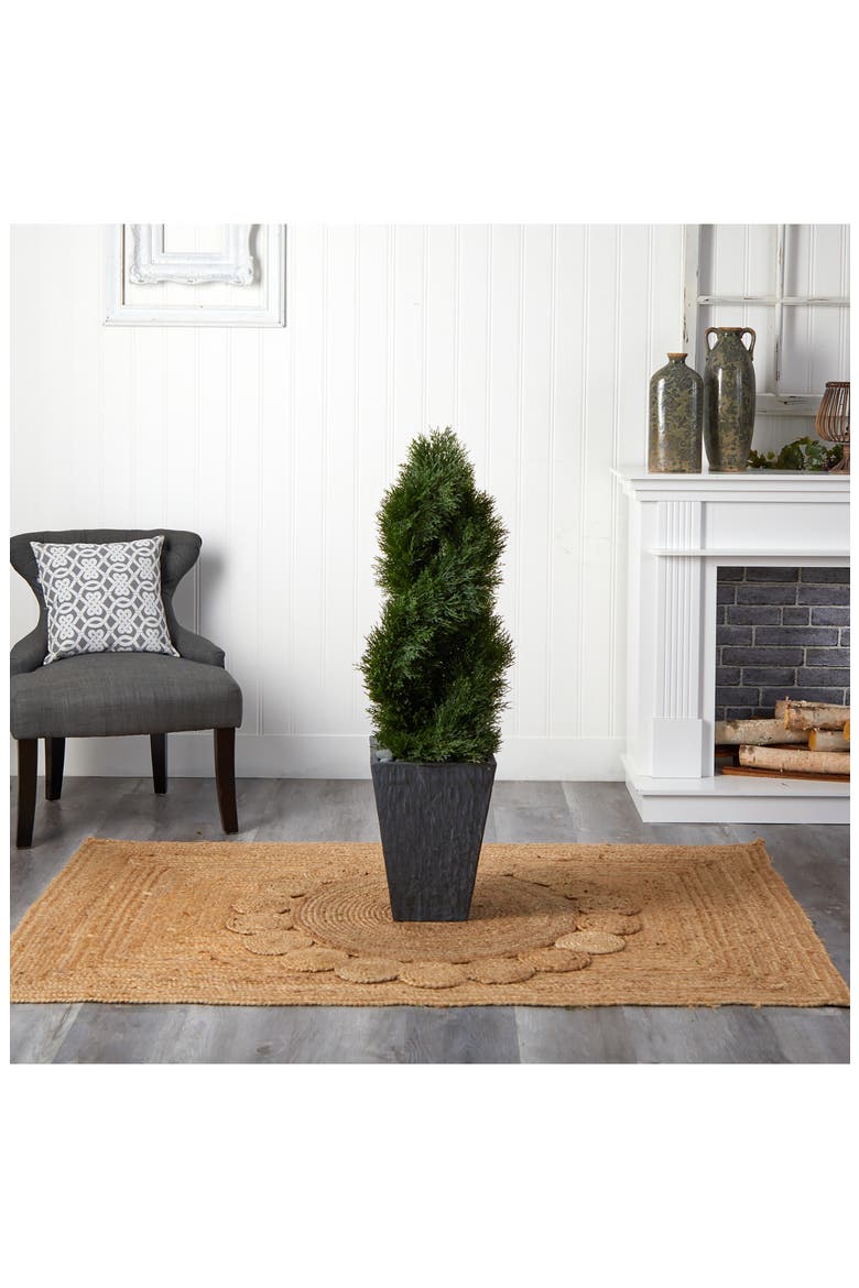4' Cypress Double Spiral Artificial Tree, Alternate, color, GREEN