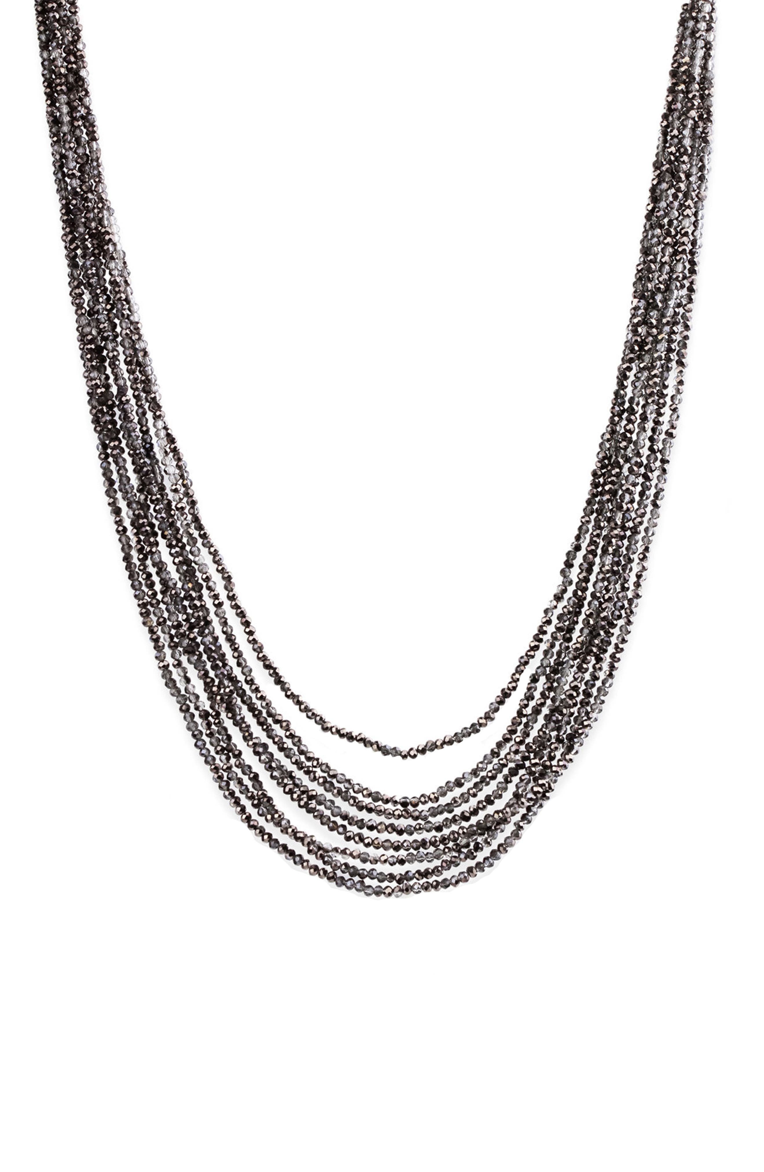 SAACHI Multi Strand Short Crystal Necklace